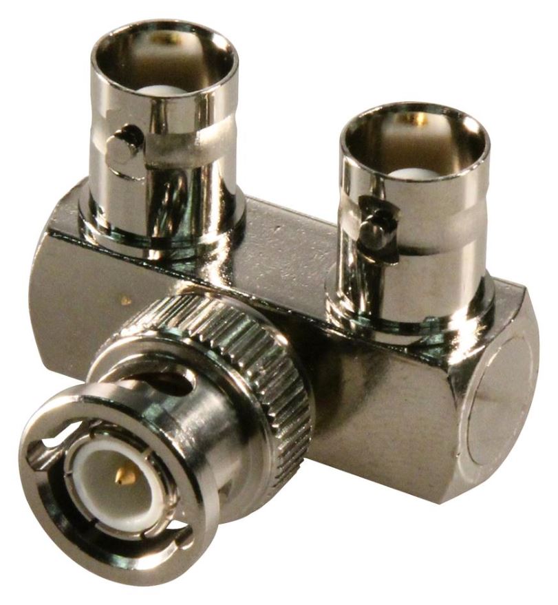 MULTICOMP PRO - Adaptateur Y BNC Plug vers 2x BNC Jack à 90°, 50 Ohm