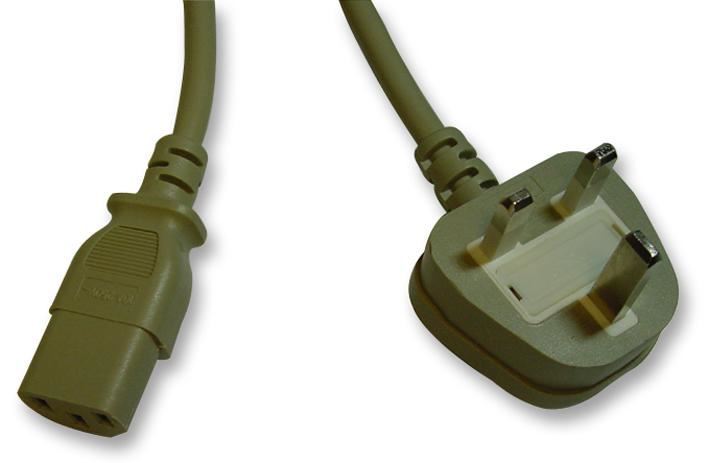 Pro Elec 2m Grijze 5A UK Stekker naar IEC C13 Stroomkabel