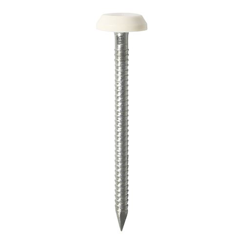 Timco Polymer Headed Nails, A4 Stainless Steel, White, 50mm (100 Pack)