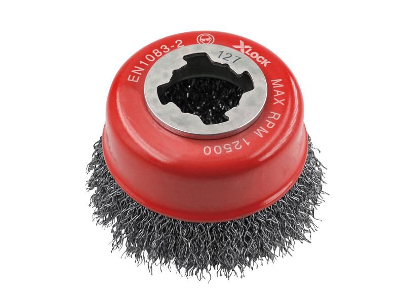 Faithfull X-LOCK Wire Cup Brush, 75mm, M14x2, 0.3mm Steel