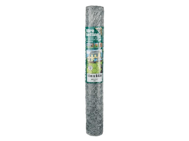 Treillis métallique hexagonale galvanisé Gardman, maille 25mm², 10m x 0,6m