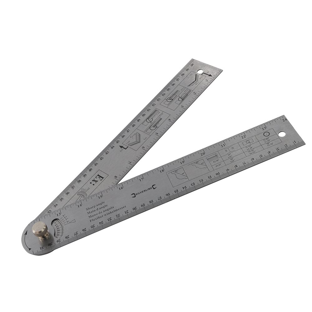 Silverline Easy Angle Protractor Rule, 600mm