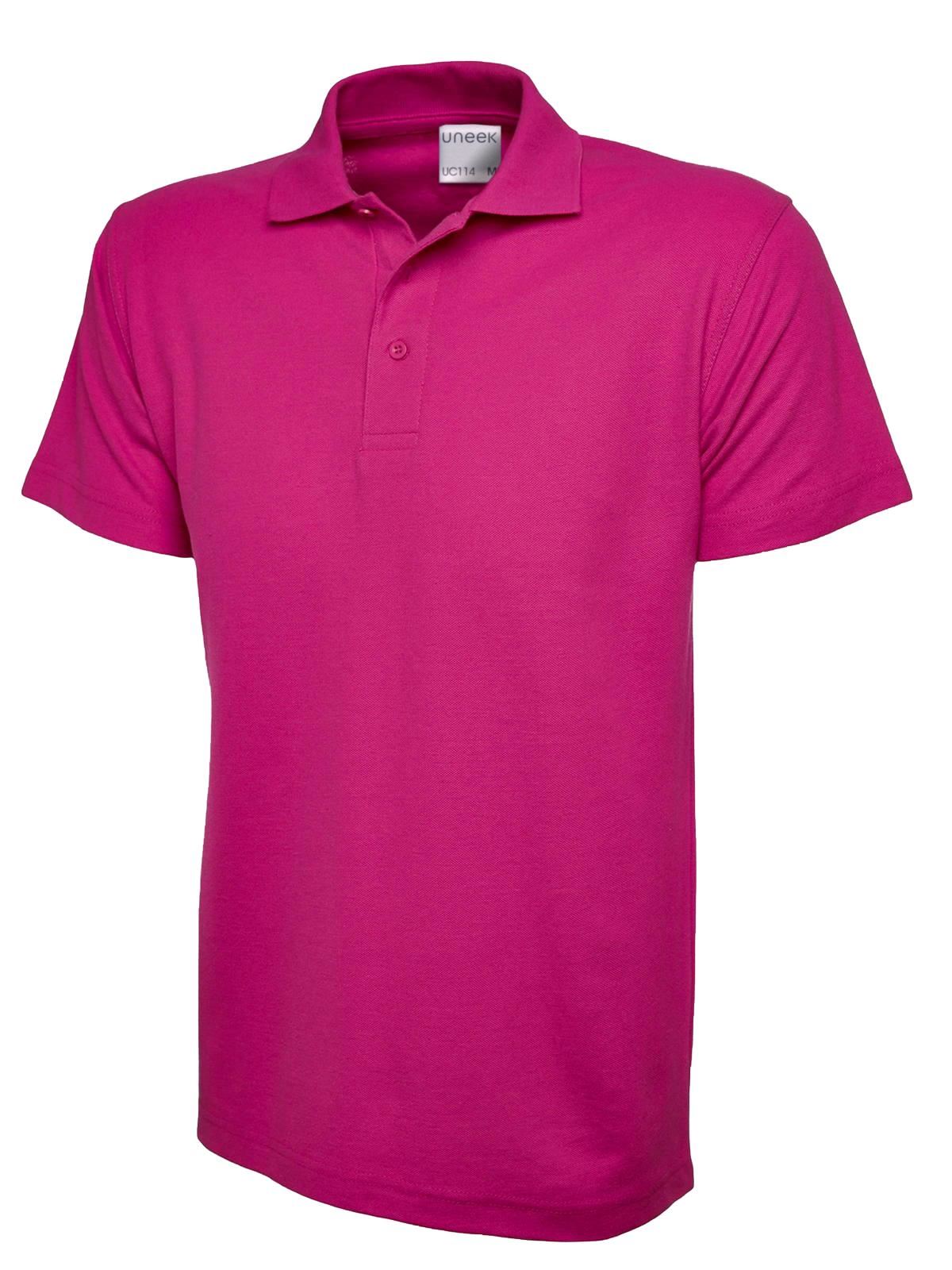 Uneek Unisex Ultra Cotton Polo Shirt - Hot Pink - Size M