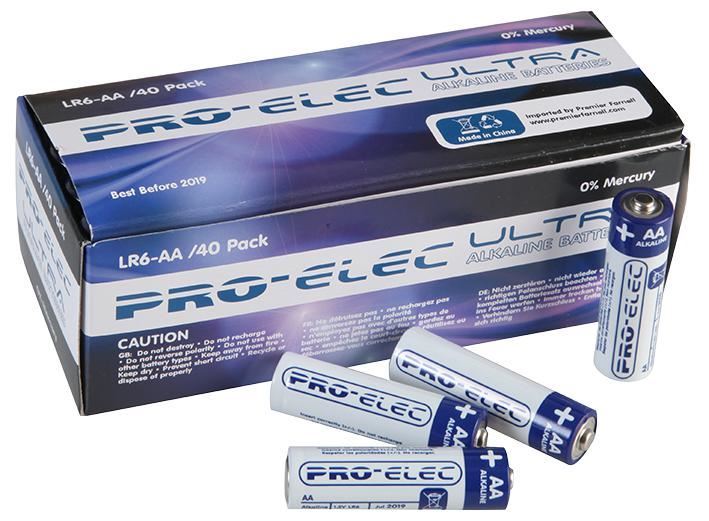 PRO ELEC - Bateri Ultra Alkali AA 40 Pek
