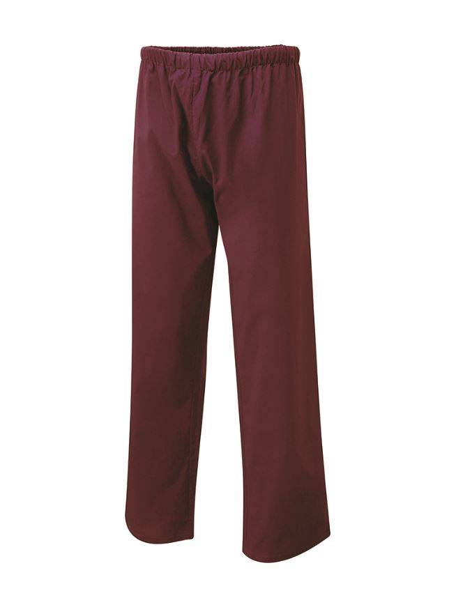 Uneek Unisex Scrub Trousers - 65% Polyester 35% Cotton - Maroon - Size L