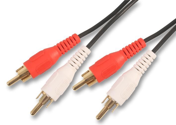 Pro Signal Cavo RCA 2x Maschio-Maschio, Dorato, 1.8m, Nero