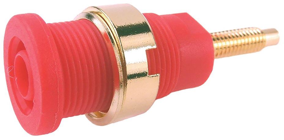 CLIFF 4mm Panel Mount Banana Socket, 32A 1000V, Red