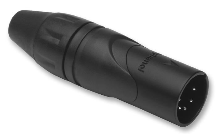 AMPHENOL AX Series - Plug XLR Dubh Órga, 5-Bhealach