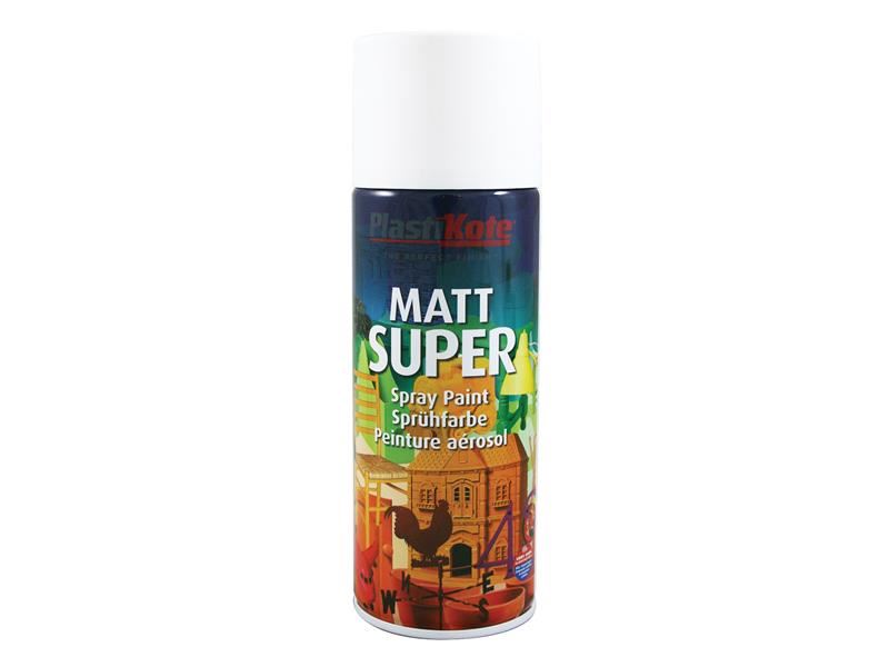 PlastiKote Super Sprühfarbe Matt Weiß RAL 9016, 400ml