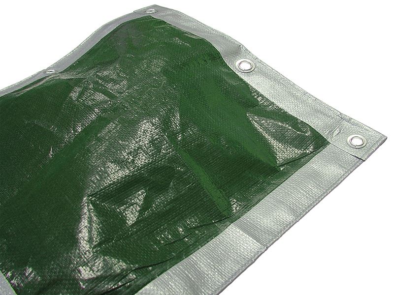 Faithfull Heavy-Duty Green/Silver Tarpaulin 5.4 x 5.4m (140gsm)