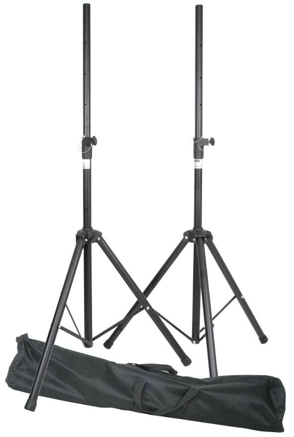 QTX SOUND Kit de Soporte para Altavoces Ajustable 1-1,9m con Bolsa de Transport