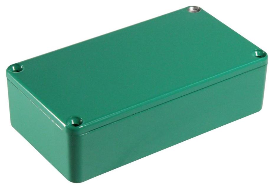 Boîtier piétiné HAMMOND IP54 vert en aluminium - 112x60x34mm