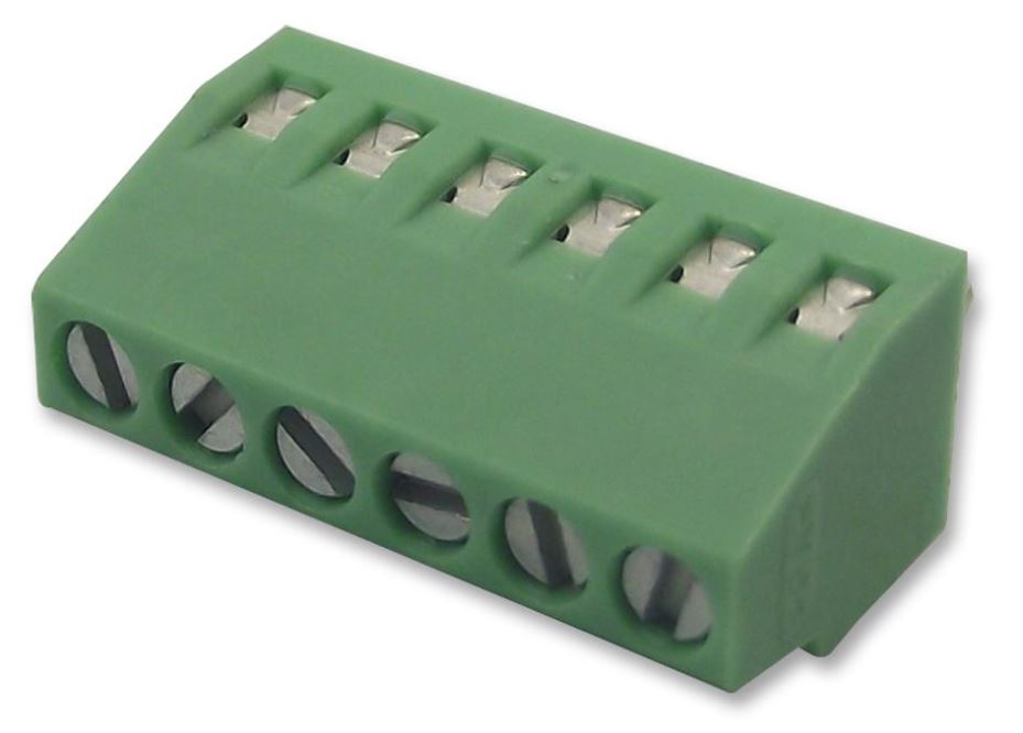 PHOENIX CONTACT PCB-aansluitblok, 6-polig, 2,54mm steek, Groen
