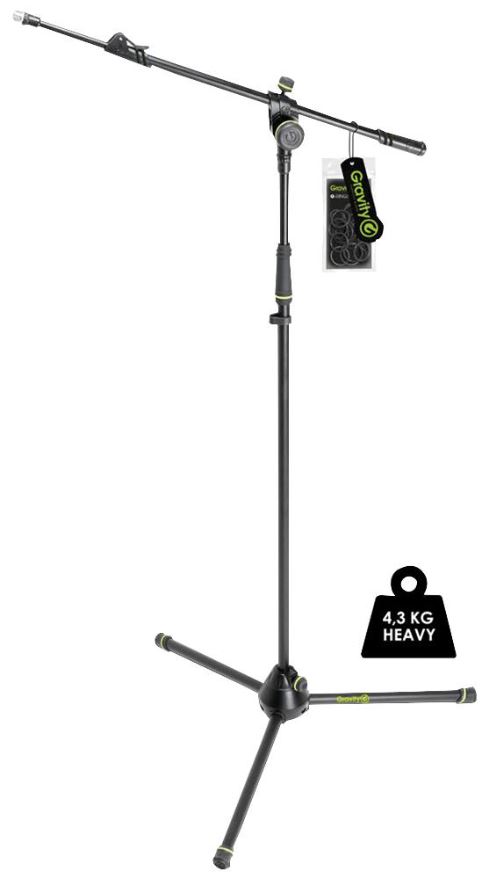 GRAVITY MS4322 HD Καλλιτεχνικός Σταθμός Μικροφώνου με Τηλεσκοπικό Μπούμερανγκ