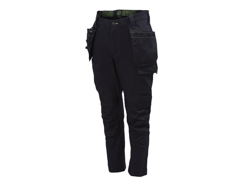 Apache Calgary Black Stretch Holster Trousers - 32in Waist, 29in Leg