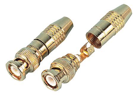 PRO SIGNAL BNC-Stecker 75 Ohm für RG59 mit vergoldeten Kontakten, 6mm Kabeldurm