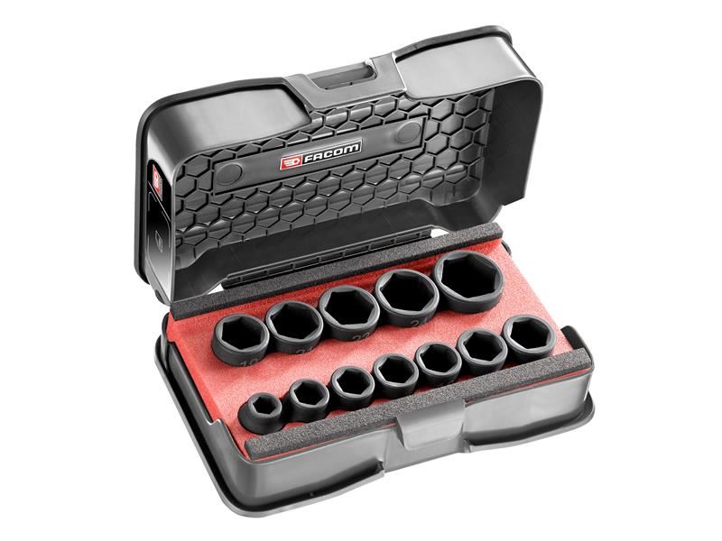 Facom 6-Punkt Stubby Steckschlüssel Set 1/2 Zoll, 12-teilig