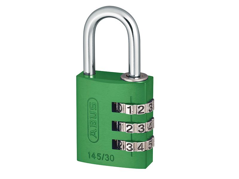 ABUS 145/30 Aluminium Combination Padlock, 30mm, Green