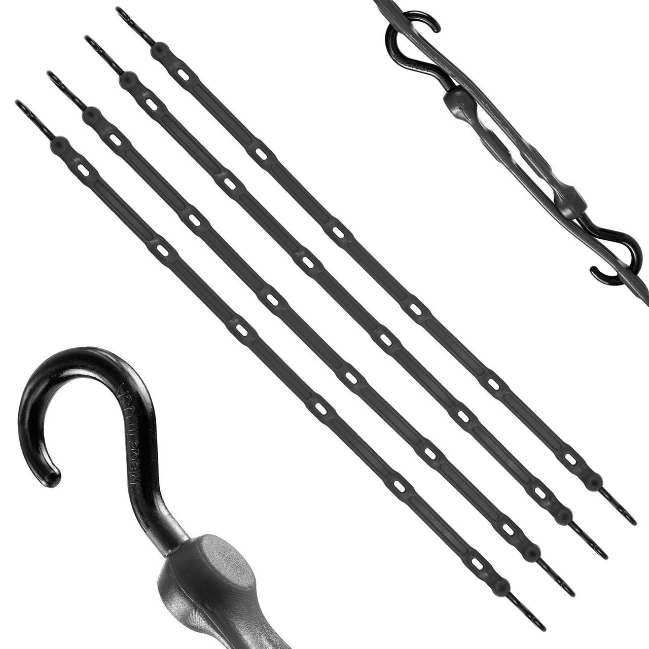The Perfect Bungee AS36BK4PK-BXST Adjust-A-Strap Bungee Cords, Black, 91cm, 4-P