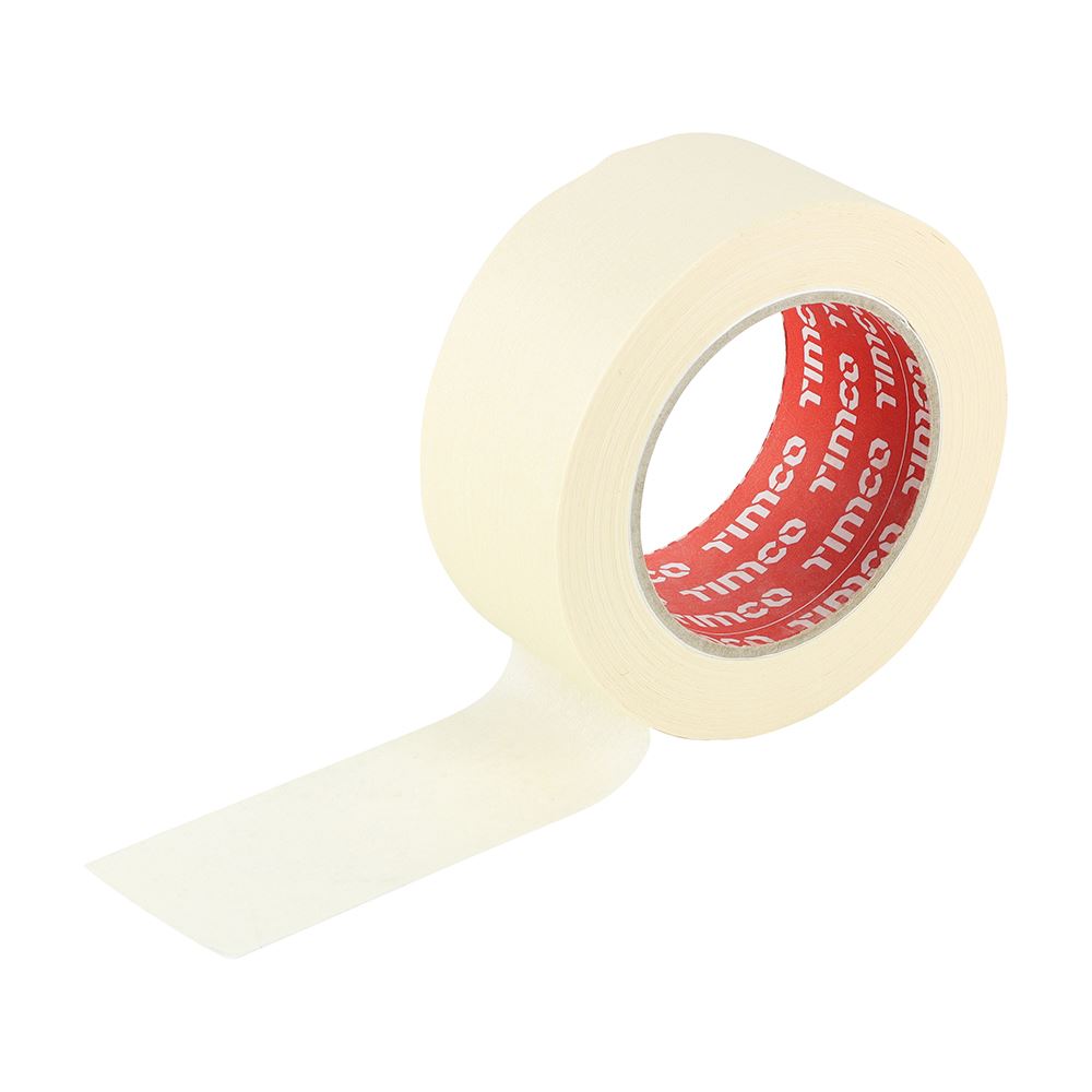 Timco Cream Masking Tape - 50m x 50mm, Trade Quality