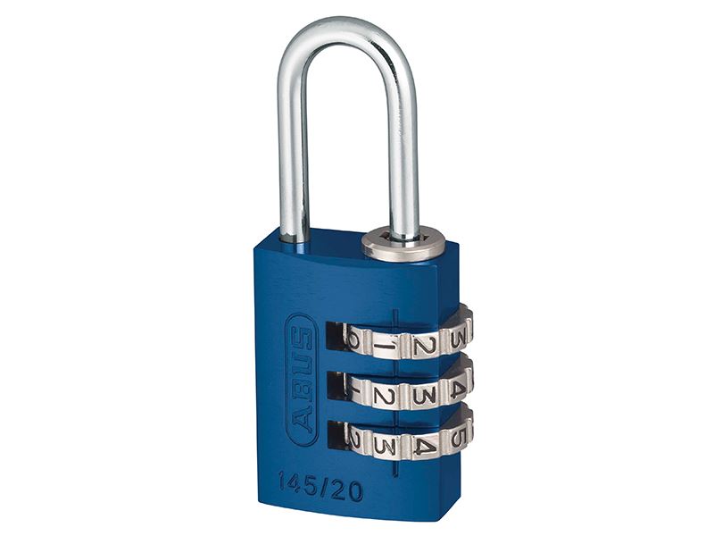 ABUS 145/20 Aluminium Combination Padlock, 20mm, Blue