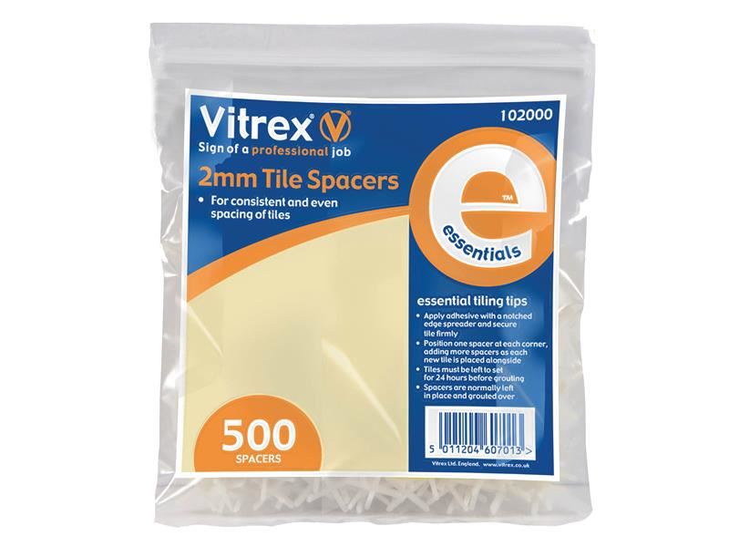 Vitrex Essential Tile Spacers 2mm (Pack of 500)