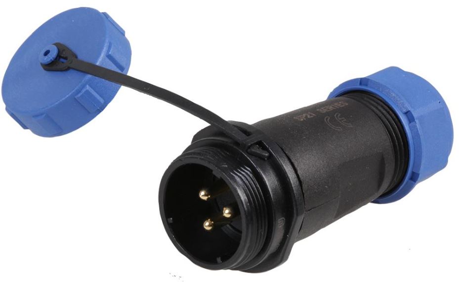 PRO ELEC SP211 3pólový kruhový konektor IP68, průchod 7-12mm