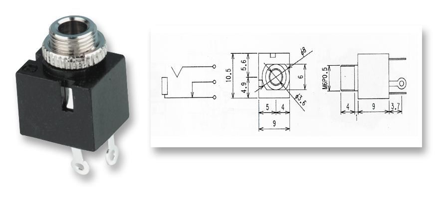 PRO SIGNAL Mono 3.5mm Panel Jack Socket, 5 Pack