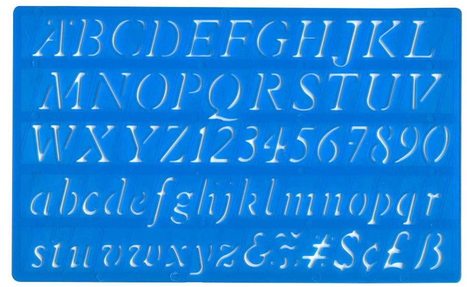 Major Brushes 20mm Italic Lettering Stencil, 160x260mm