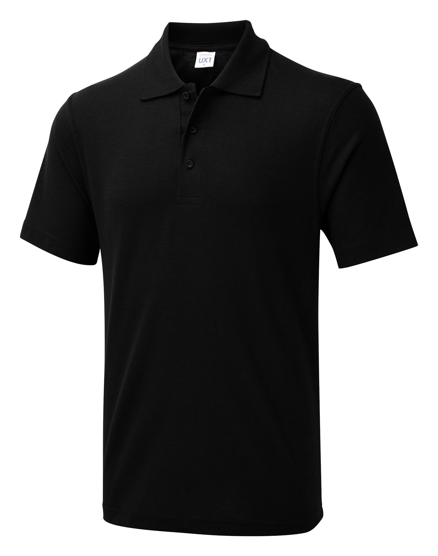 Uneek Unisex UX Polo - 50% Polyester 50% Cotton, Black, 5XL