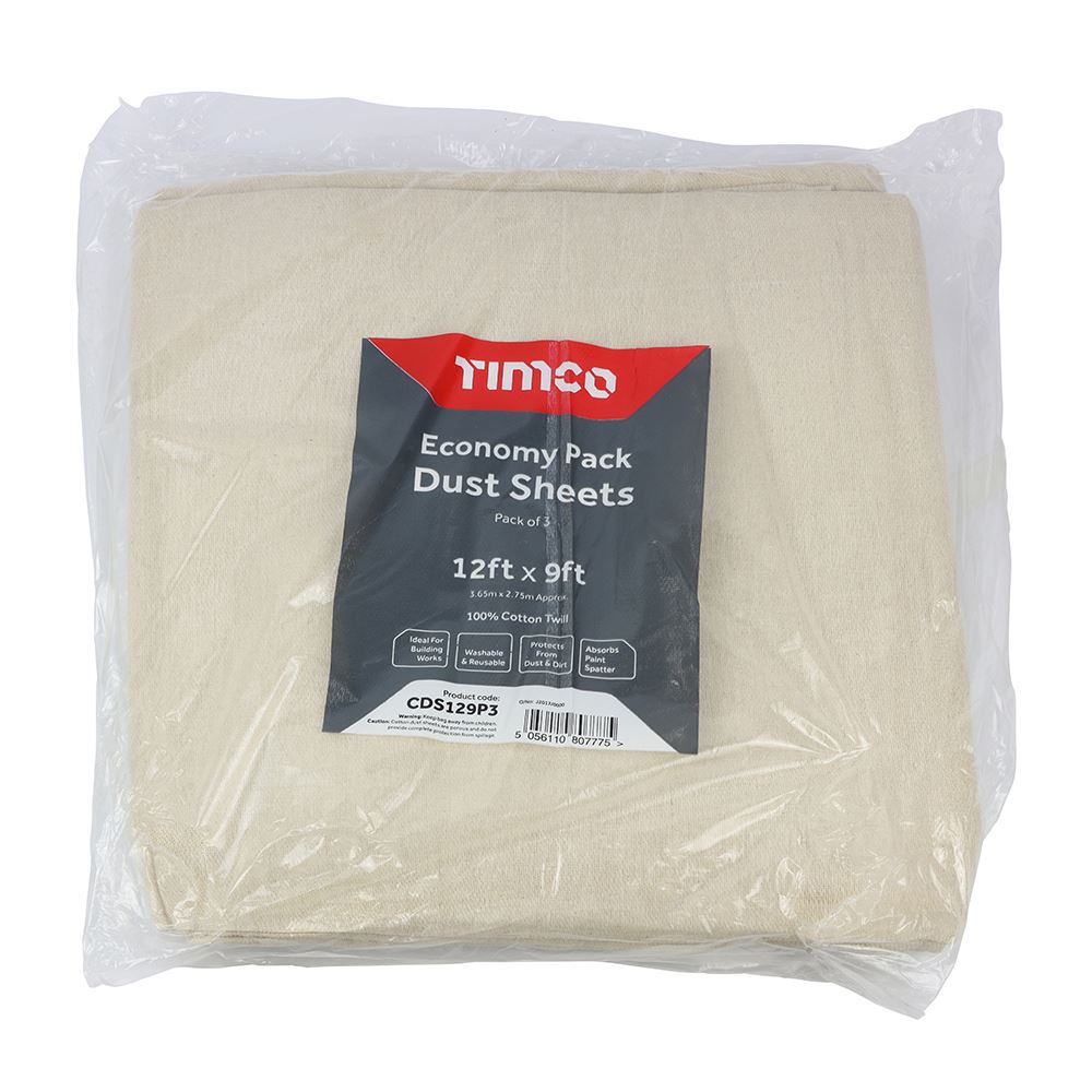 Timco Economy Staubschutzplanen (12ft x 9ft - 3 Stück)