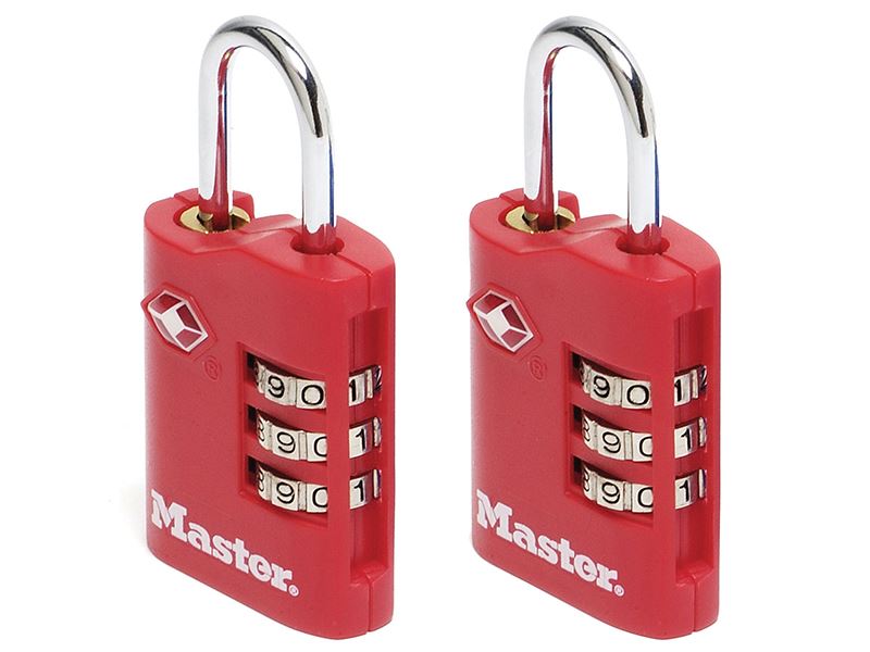 Master Lock Lucchetto TSA 3 Cifre in Zinco, 30mm x 2