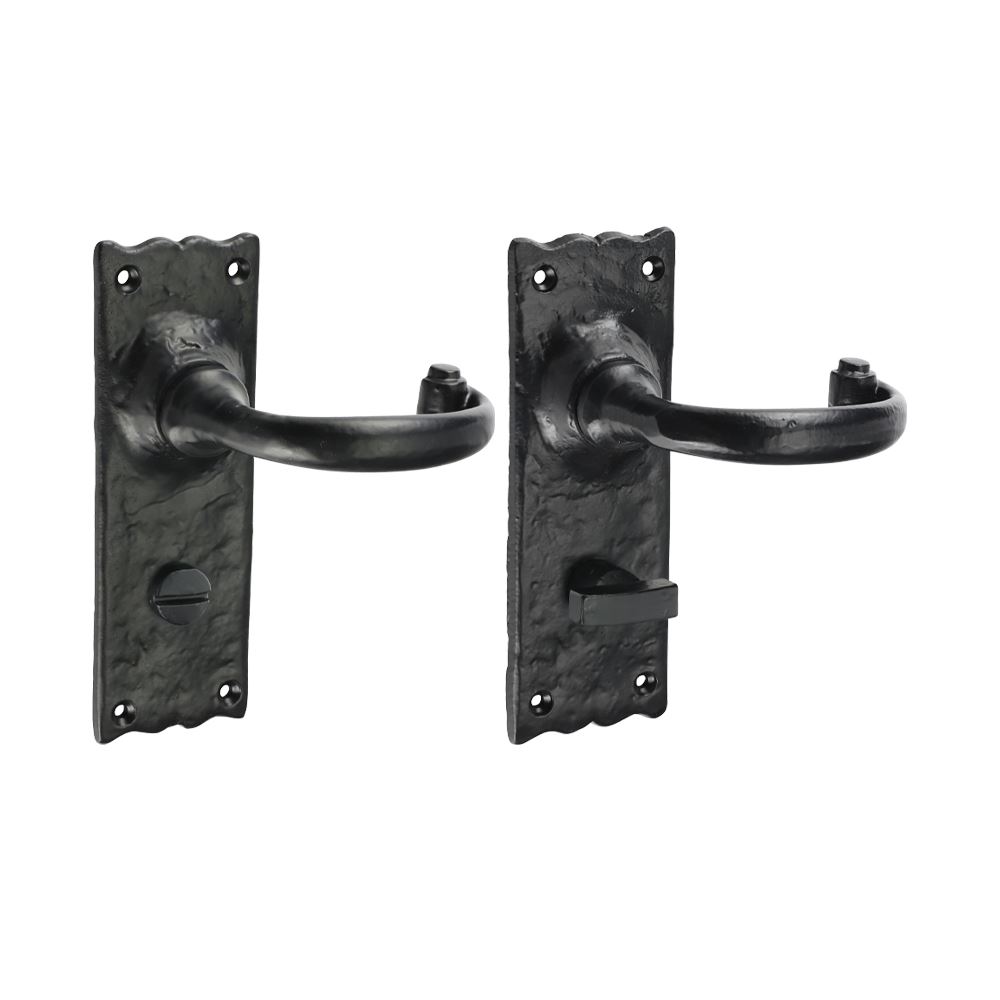 Timco 伝統的なバスロックハンドル アンティークブラック 155x54mm スチール製