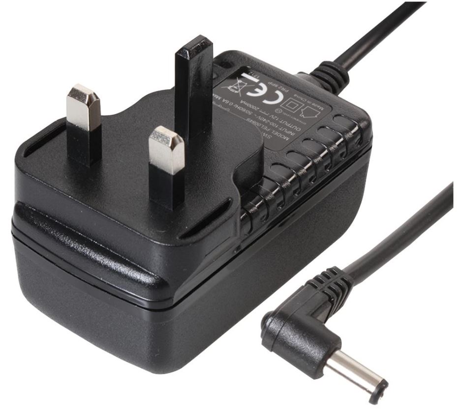 PRO ELEC 12V 2A 24W 電源適配器 (Level VI)，直角2.5mm插頭