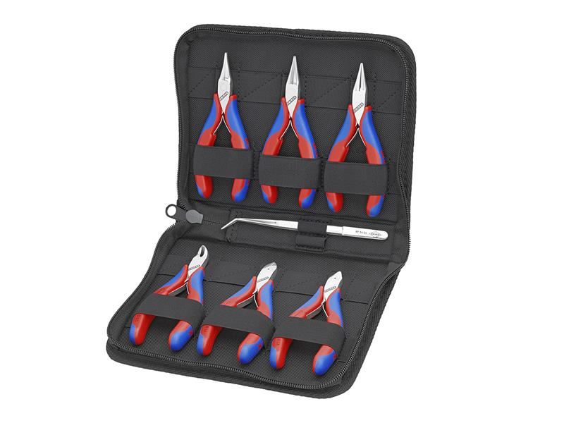 Knipex 6-Piece Electronic Plier Set with Soft-Grip Handles