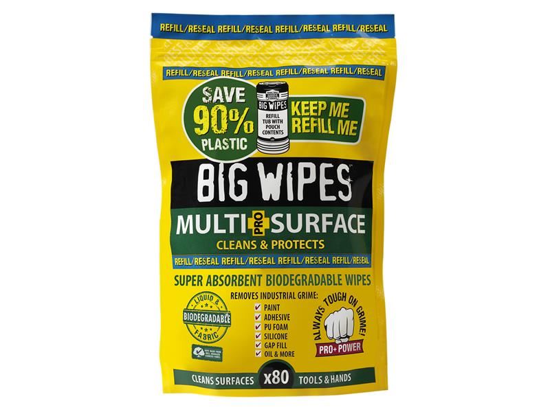 Big Wipes Bio Pro+ Antiviral Multi-Surface Wipes Refill - 80 Pack