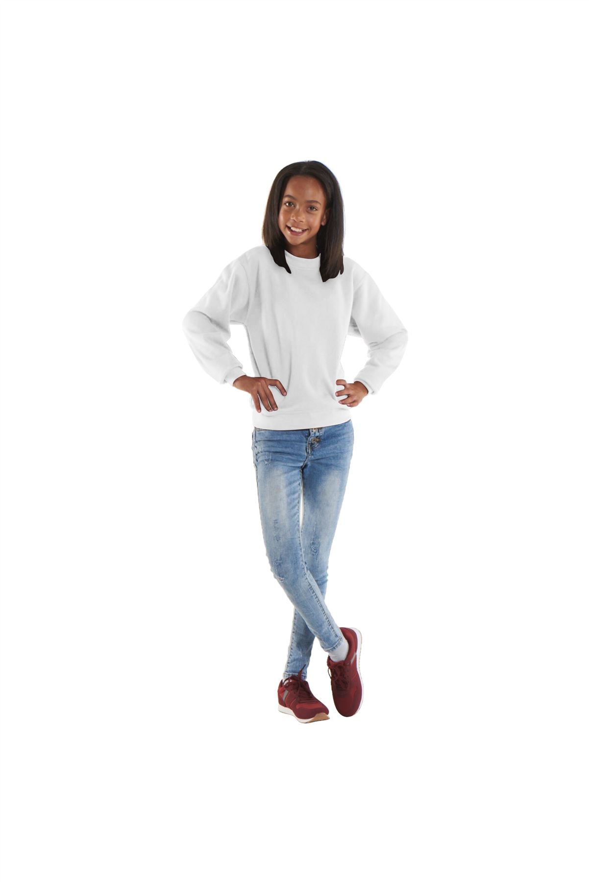 UX Children's White Sweatshirt, Size 7-8 Years