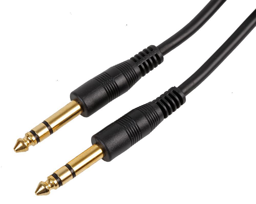 Pro Signal 6.35mm Stereo Jack Plug Lead, 2m Black
