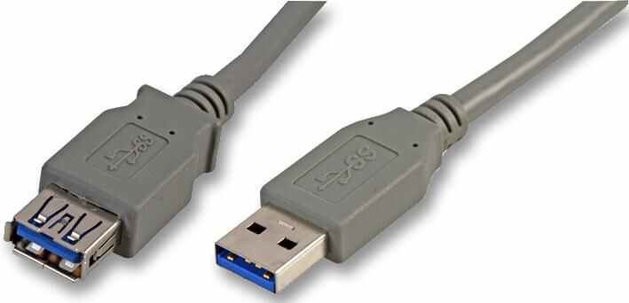 Pro Signal USB 3.0 A Mannelijk naar A Vrouwelijk Kabel, 3m, Grijs