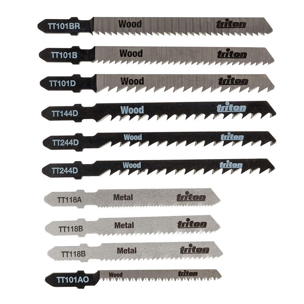 Triton Jigsaw Blade Set, 10-Piece, Wood & Metal Cutting