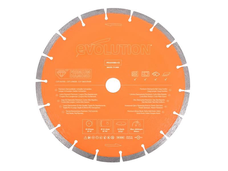 Evolution Premium - Δισκοπρίονο Διαμανένιο για Απειρόμικτη Κοπή 255 x 22.2mm