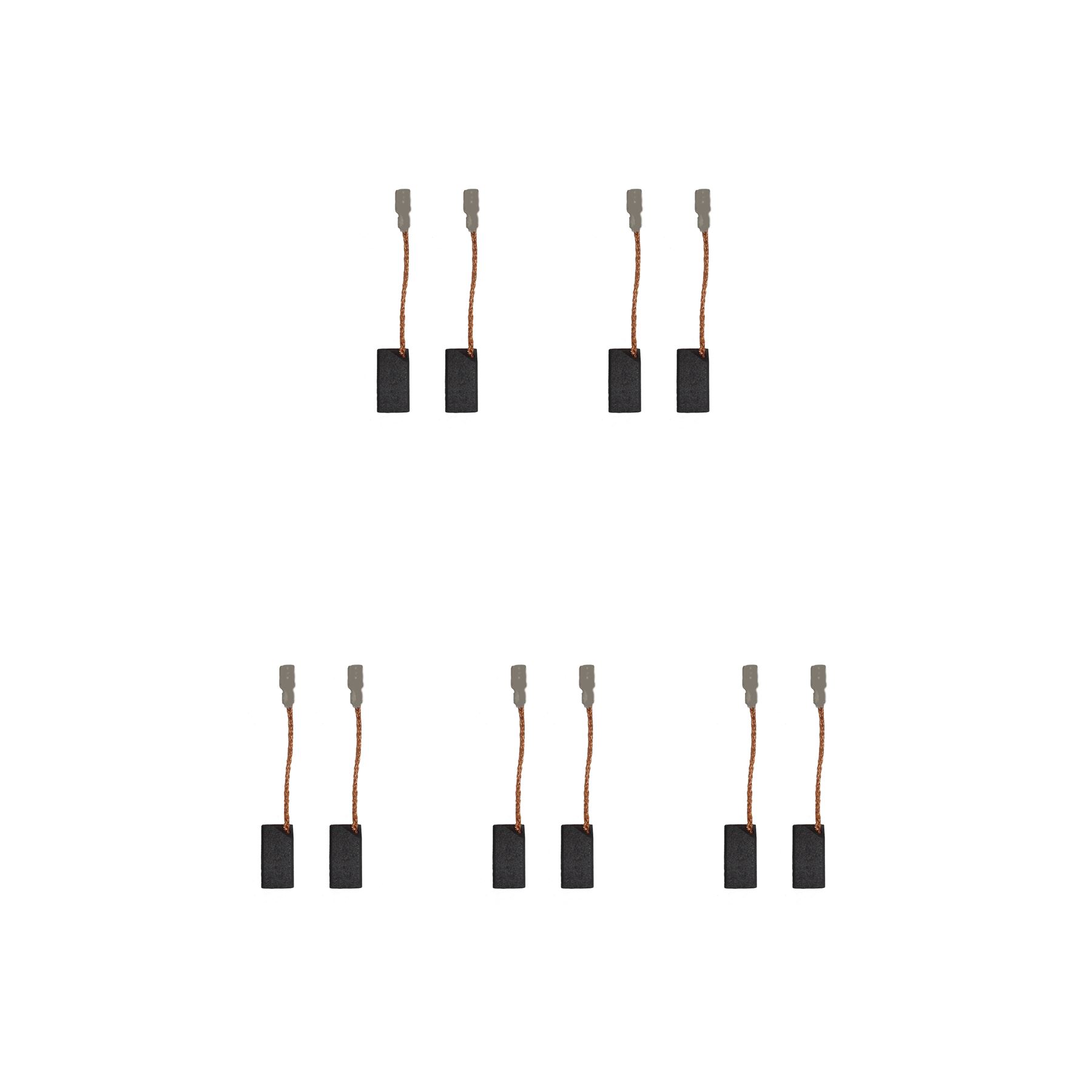 5 Sätze à 2 Kohlebürsten - Black&Decker Dewalt Felissati (6,2 x 8 x 15 mm)
