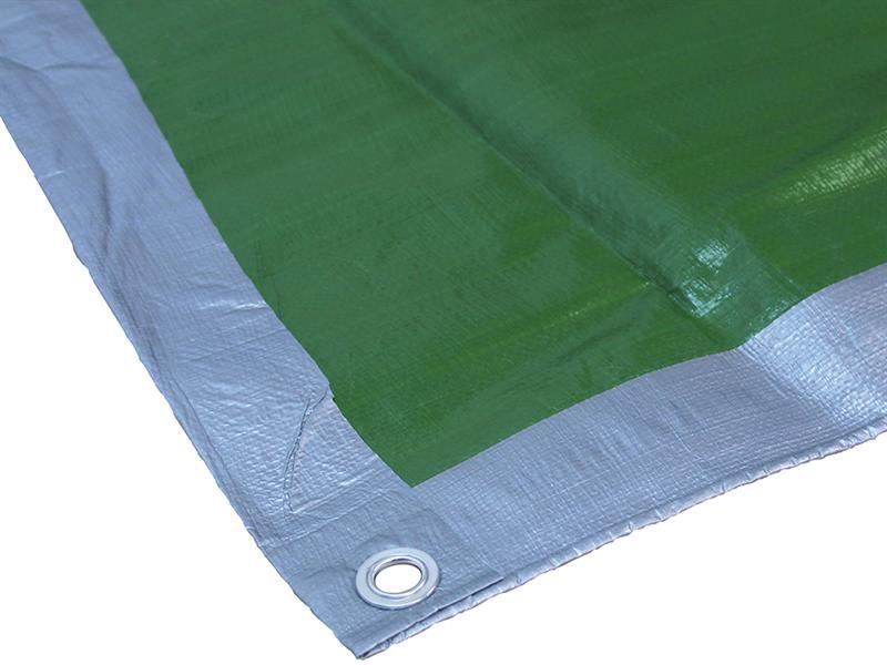 Faithfull Lona Verde/Plateada, 5,4 x 3,6m, 80gsm