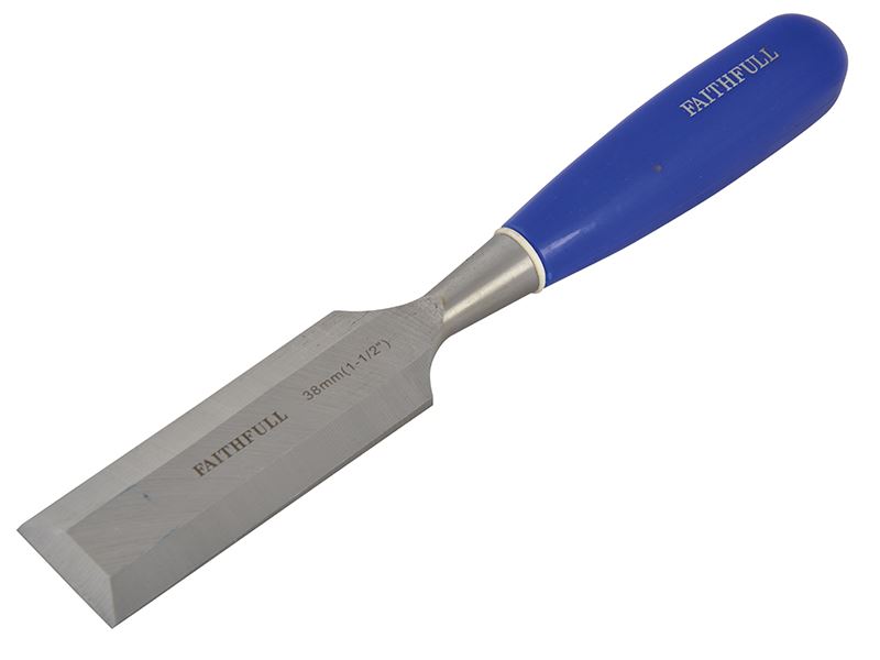 Faithfull Bevel Edge Chisel with Blue Grip, 38mm (1½in)