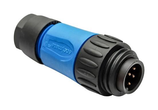 Amphenol מחבר עגול Ecomate C016 סדרה, 6 פינים + E, הלחמת סיכה