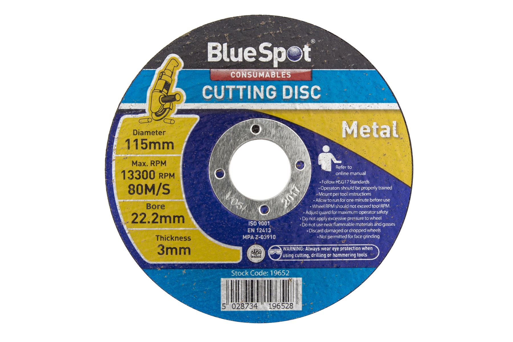 Blue Spot Tools 115mm Metal Cutting Disc for Angle Grinders