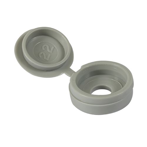 Timco Hinged Screw Caps, Light Grey, 50-Pack (Fits 5.0-6.0mm Screws)