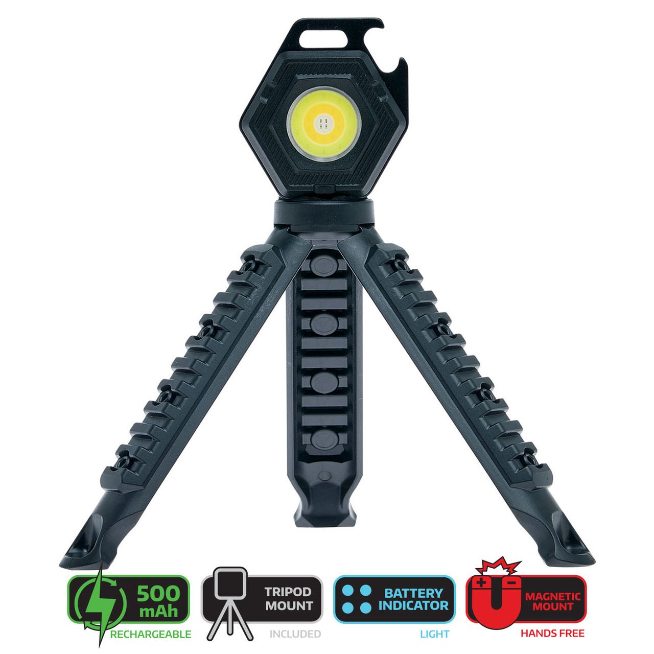 LitezAll 26215 Compact Work Light with Tripod, 500 Lumens, Rechargeable