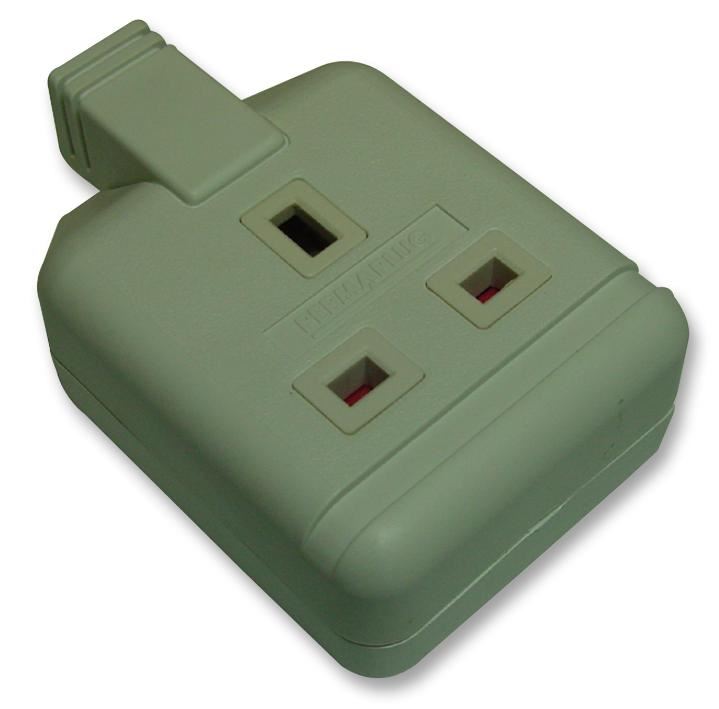 PERMAPLUG 13A Rubber Socket, 1 Gang, White, Industrial