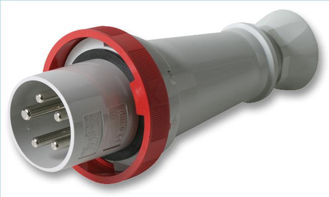 PRO POWER 63A 415V CEE Plug, 3P+N+E, Red, IP67